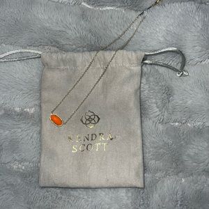 Bright orange Kendra Scott Elisa pendent necklace